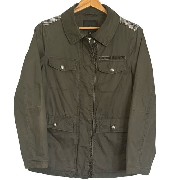 Sam Edelman Jackets & Blazers - Sam Edelman Green Brown Military Jacket Cotton Wool Velour Sz S